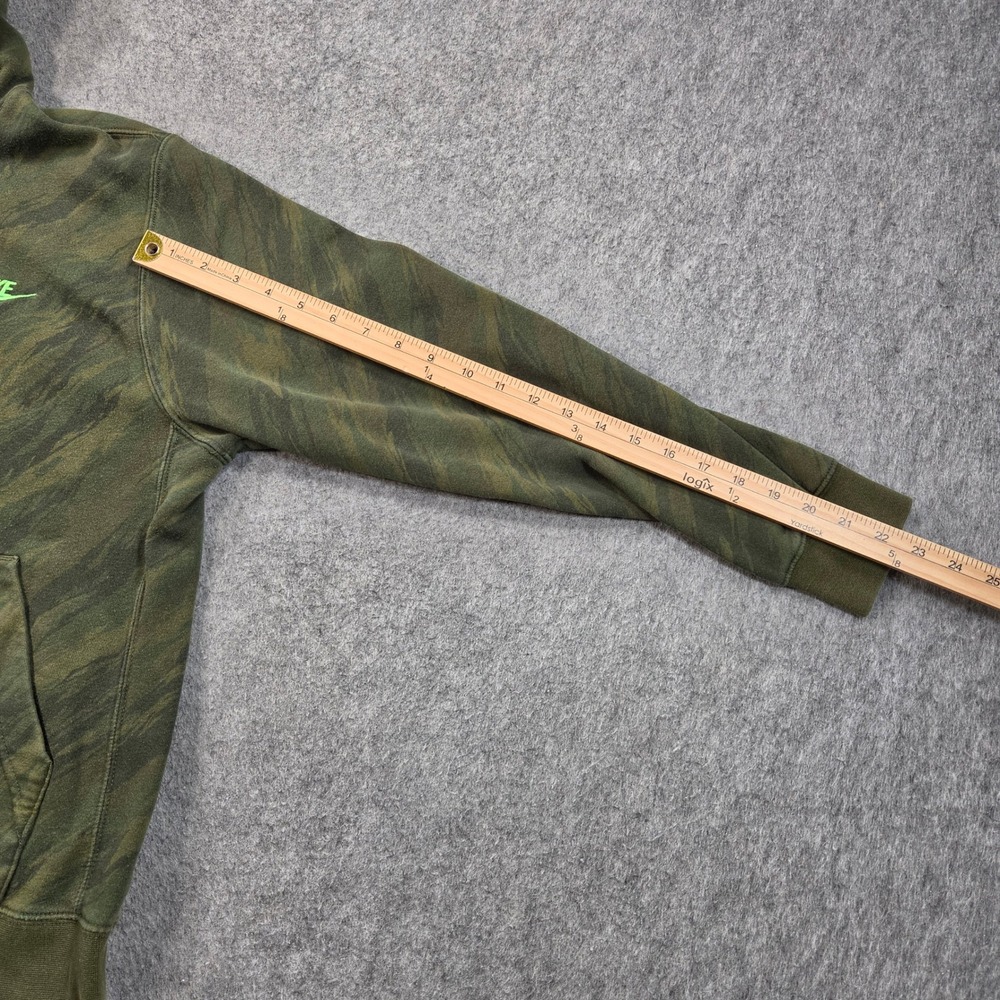 Nike Hoodie Mens Small Olive Green Camo Tiger Stripe Fleece Sweatshirt - Picture 7 of 9